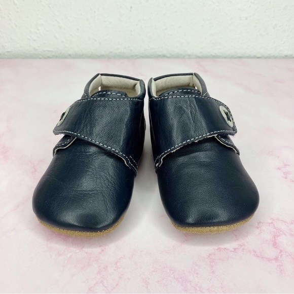Livie and Luca baby shoes Benny blue leather crib soft split sole size 0-6 month - Picture 8 of 9